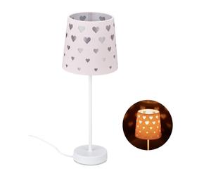 Relaxdays Lampe de table de nuit enfants coeurs