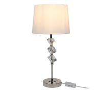 Relaxdays Lampe de table en cristal & abat-jour