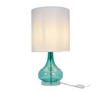 Relaxdays Lampe pied verre abat-jour tissu