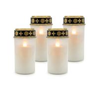 Relaxdays Lot de 4 bougies funéraires LED