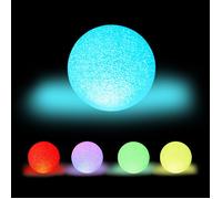Relaxdays Lampe LED boule, changement couleurs, sans batteries, sans câble, boule lumineuse d. de 15 cm, blanche