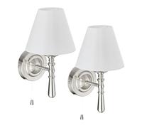 Relaxdays Lampe Murale, en Lot de 2, H x L x P : 28 x 16 x 19 cm, pour Le Salon ou l'entrée, argenté et Blanc
