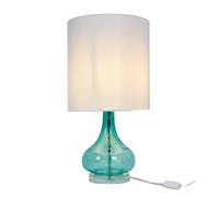Relaxdays Lampe pied verre abat-jour tissu