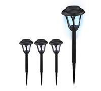 Relaxdays Lampe Solaire pour Votre extérieur, en Set de 4, LED, avec Piquet, éclairage Moderne, HD : 39 x 11 cm, Noire