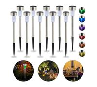Relaxdays Lampes solaires sur piquet LED lot de 10
