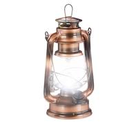 Relaxdays Lanterne tempête LED, Lampe retro comme décoration de fenêtre ou lampe jardin, à piles, cuivrée