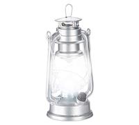 Relaxdays Lanterne tempête LED, Retro comme décoration de fenêtre ou Lampe Jardin, à Piles, Argentée