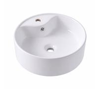 Relaxdays Lavabo à poser rond avec trou