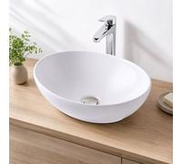 Relaxdays Lavabo ovale à poser sans trou