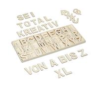 Relaxdays Lettres en bois XL lot 104 pièces