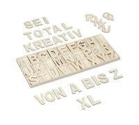 Relaxdays Lettres en bois XL lot 104 pièces