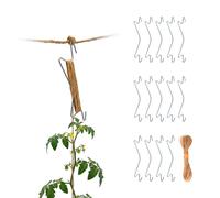 Relaxdays Lot 15 crochets tomates ficelle jute