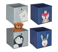Relaxdays Caisses de rangement enfant lot de 4