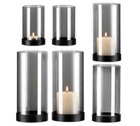 Relaxdays Lot 6 photophores verre fumé avec socles