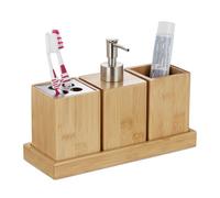 Relaxdays Lot d'accessoires de salle de bain
