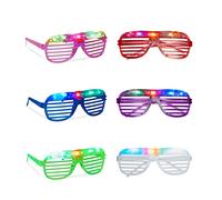 Relaxdays Lot de 10 paires de lunettes de fête à LED clignotantes avec changement de couleur pour carnaval et carnaval