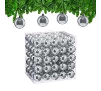 Relaxdays Boule de Noël, lot Pratique de 100, Brillante, Plastique Robuste, pour Le Sapin, diamètre : 6 cm, argentée