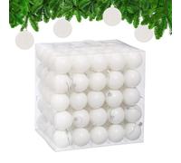 Relaxdays Boule de Noël, lot Pratique de 100, Mate, Plastique Robuste, pour Le Sapin, diamètre : 6 cm, Blanche