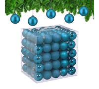 Relaxdays Boule de Noël, lot Pratique de 50, en Plastique Robuste, pour Le Sapin, diamètre : 6 cm, Bleu Cyan