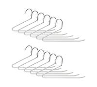 Relaxdays Lot de 12 cintres S-Forme, antidérapants, pour Suspendre Les Pantalons, Gain de Place, métal, Argent/Blanc