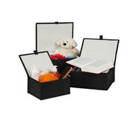 Relaxdays Lot de 12 paniers de rangement en bambou