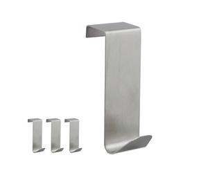 Relaxdays Lot de 12 patères de porte acier inox