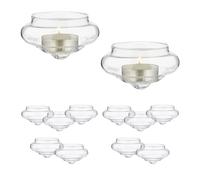Relaxdays Lot de 12 photophores en verre