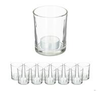 Relaxdays Photophores en verre pour bougies chauffe‑plat – lot de 12, transparent H 8,5×7 cm