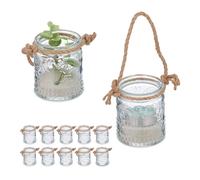 Relaxdays Lot de 12 photophores vintage