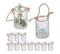 Relaxdays Lot de 12 photophores vintage