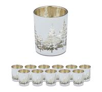 Relaxdays Lot de 12 verres à bougies chauffe-plat
