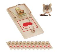 Relaxdays Lot de 120 tapettes à souris bois