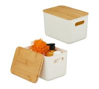 Relaxdays Lot de 2 bacs de rangement