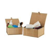 Relaxdays Lot de 2 bacs de rangement