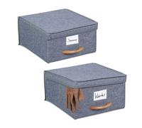 Relaxdays Lot de 2 boîtes avec couvercle
