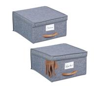Relaxdays Lot de 2 boîtes avec couvercle
