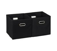 Relaxdays Lot de 2 boîtes de rangement noires