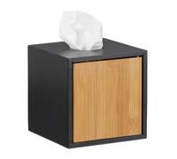 Relaxdays Lot de 2 distributeurs mouchoirs noirs