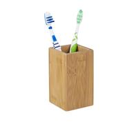 Relaxdays Lot de 2 gobelets brosse à dents bambou