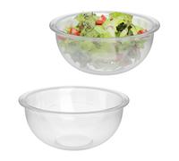 Relaxdays Lot de 2 grands saladiers en verre