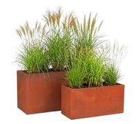 Relaxdays Lot de 2 jardinières rouille