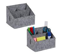 Relaxdays Lot de 2 organiseurs de bureau