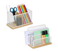 Relaxdays Lot de 2 organiseurs de bureau