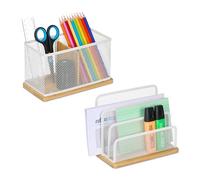 Relaxdays Lot de 2 organiseurs de bureau