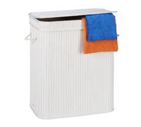 Relaxdays Lot de 2 paniers à linge bambou blanc