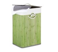 Relaxdays Lot de 2 paniers à linge bambou vert