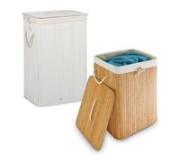 Relaxdays Lot de 2 paniers à linge en bambou