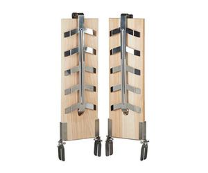 Relaxdays Lot de 2 planches à griller le saumon, planche à fumer pour filet de saumon, planche en bois de cèdre, supports inclinables en acier inoxydable, naturel
