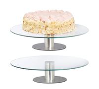 Relaxdays Lot de 2 plateaux à gâteaux sur pied