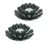 Relaxdays Lot de 2 porte-bougies en forme de fleur